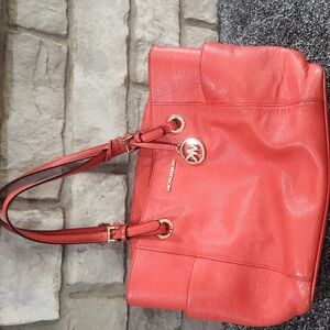 Michael Kors Red Leather Tote Purse